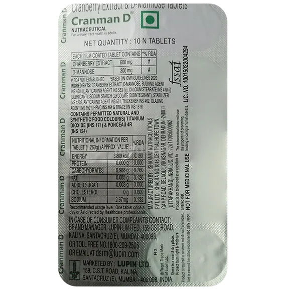 cranman d tablet 10's